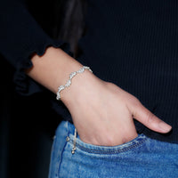 Leaf Bolo Bracelet with Marquise Cut Moissanite