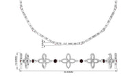 Genuine garnet flower bracelet with bolo chain from Rosec Jewels, featuring vibrant red garnet flower charms on a delicate chain.