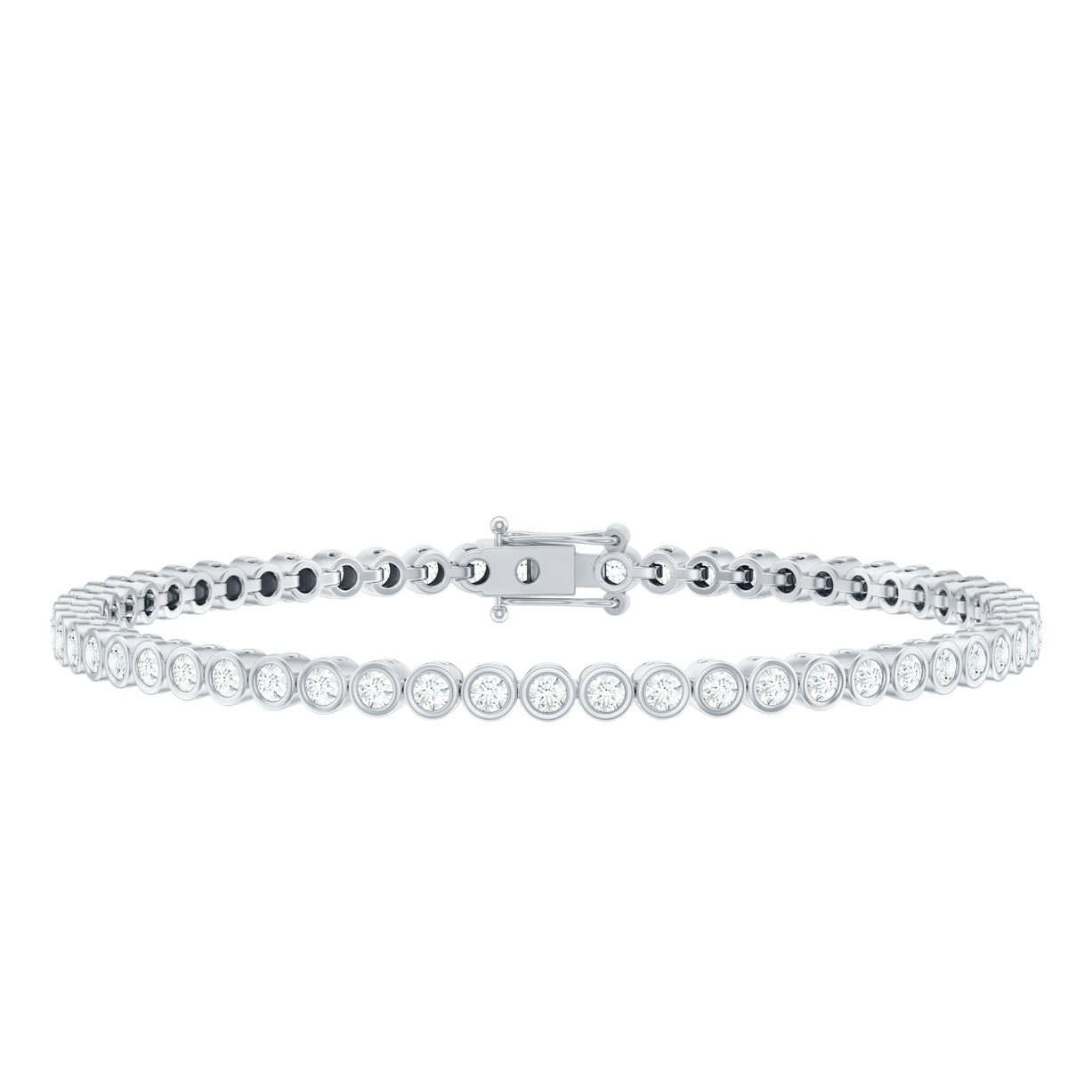 Rosec Jewels certified moissanite wedding tennis bracelet for bride with sparkling stones on elegant silver band.