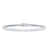 Rosec Jewels certified moissanite wedding tennis bracelet for bride with sparkling stones on elegant silver band.