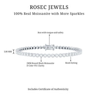 Rosec Jewels Moissanite wedding tennis bracelet for bride featuring sparkling gemstone-studded design on elegant bracelet.