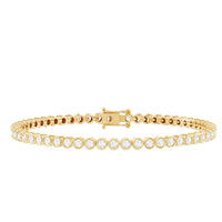 Rosec Jewels moissanite wedding tennis bracelet for bride, featuring sparkling gemstones on a delicate silver band.