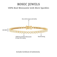 Elegant Rosec Jewels certified moissanite wedding tennis bracelet with sparkling stones, perfect for brides.