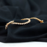 Rosec Jewels certified moissanite wedding tennis bracelet for bride, featuring sparkling gemstones and elegant design.