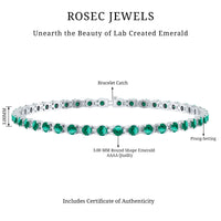 Certified Lab Grown Emerald Tennis Bracelet For Wedding