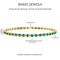 Certified Lab Grown Emerald Tennis Bracelet For Wedding