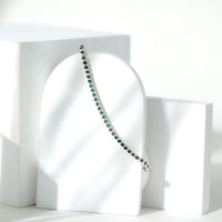 Bezel Set Lab Created Emerald Tennis Bracelet for Women