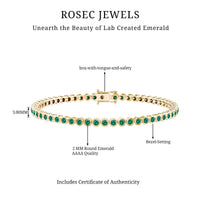 Bezel Set Lab Created Emerald Tennis Bracelet for Women