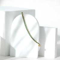 Bezel Set Lab Created Emerald Tennis Bracelet for Women