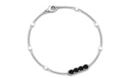 1.8 Carat Black Onyx and Freshwater Pearl Station Bracelet