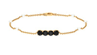 1.8 Carat Black Onyx and Freshwater Pearl Station Bracelet
