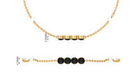 1.8 Carat Black Onyx and Freshwater Pearl Station Bracelet