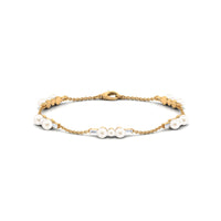 7.4 Carat Certified Freshwater Pearl Station Bracelet with Moissanite