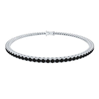 Certified Round Cut Lab Grown Black Diamond Tennis Bracelet