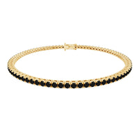 Certified Round Cut Lab Grown Black Diamond Tennis Bracelet