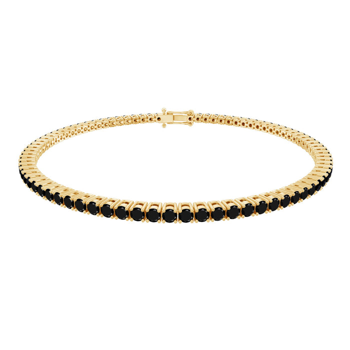 Certified Round Cut Lab Grown Black Diamond Tennis Bracelet