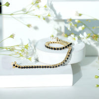 Certified Round Cut Lab Grown Black Diamond Tennis Bracelet