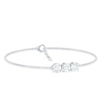 1.5 Carat Three Stone Moissanite Chain Bracelet