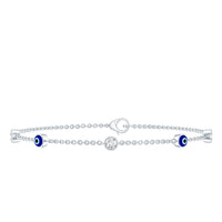1.5 Carat Certified Moissanite and Evil Eye Station Chain Bracelet