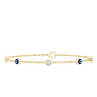 1.5 Carat Certified Moissanite and Evil Eye Station Chain Bracelet