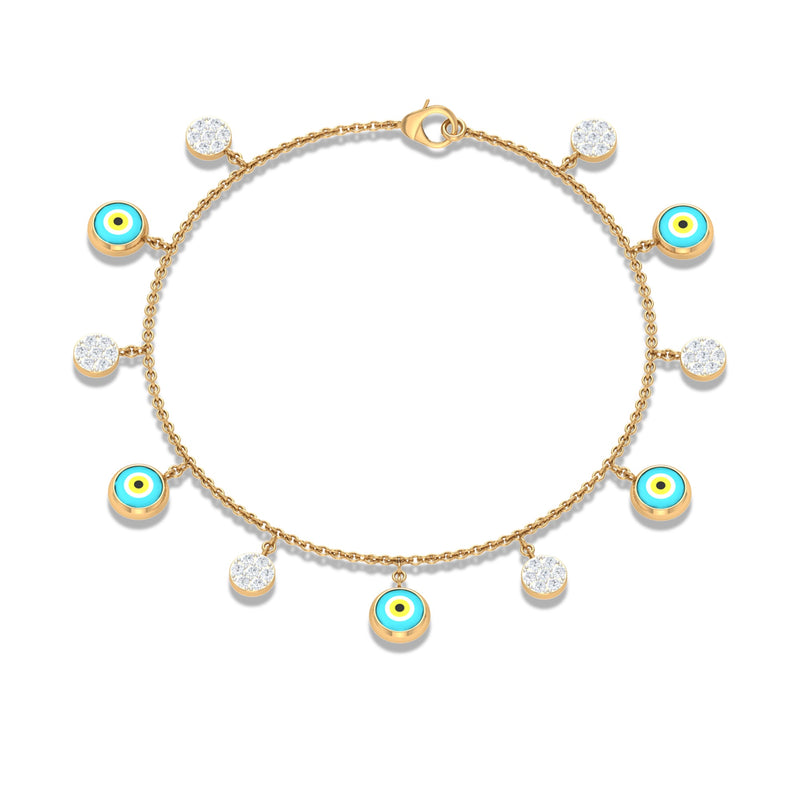 Certified Diamond Evil Eye Chain Bracelet