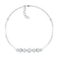 2 Carat Round Moissanite Link Chain Bracelet for Women