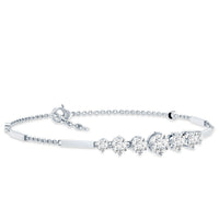 2 Carat Round Moissanite Link Chain Bracelet for Women