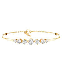 2 Carat Round Moissanite Link Chain Bracelet for Women