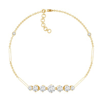 2 Carat Round Moissanite Link Chain Bracelet for Women