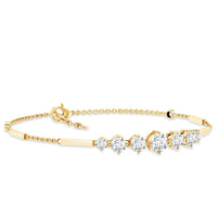 2 Carat Round Moissanite Link Chain Bracelet for Women
