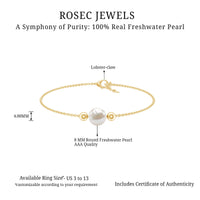 7.4 Carat Freshwater Pearl Solitaire Bolo Bracelet