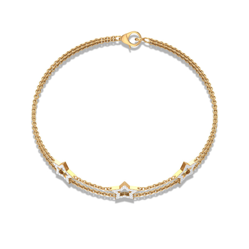 Certified Diamond Star Double Chain Bracelet