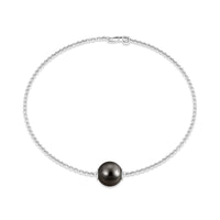 7.5 Carat Solitaire Tahitian Black Pearl Bracelet with Lobster Clasp