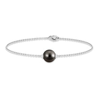 7.5 Carat Solitaire Tahitian Black Pearl Bracelet with Lobster Clasp