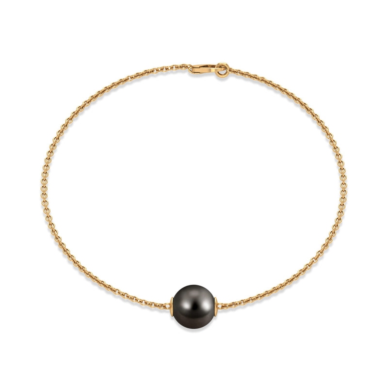 7.5 Carat Solitaire Tahitian Black Pearl Bracelet with Lobster Clasp