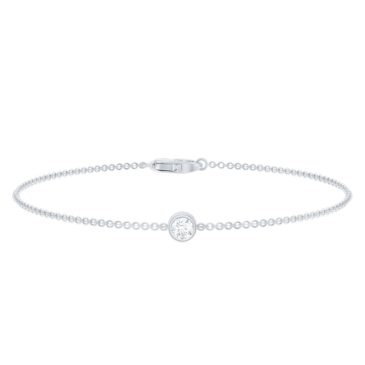 Rosec Jewels Certified Diamond Chain Bracelet in bezel setting showcasing sparkling diamonds on a delicate bracelet.