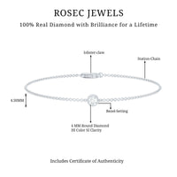Rosec Jewels Certified Diamond Chain Bracelet in bezel setting, featuring sparkling diamonds on a elegant bracelet design