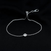 Rosec Jewels Certified diamond chain bracelet in bezel setting, close-up of sparkling diamond links on elegant jewelry bracelet.