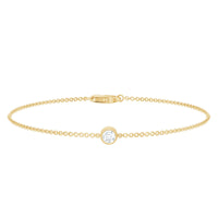 Rosec Jewels certified diamond chain bracelet with bezel setting, showcasing sparkling diamonds on a sleek jewelry piece.