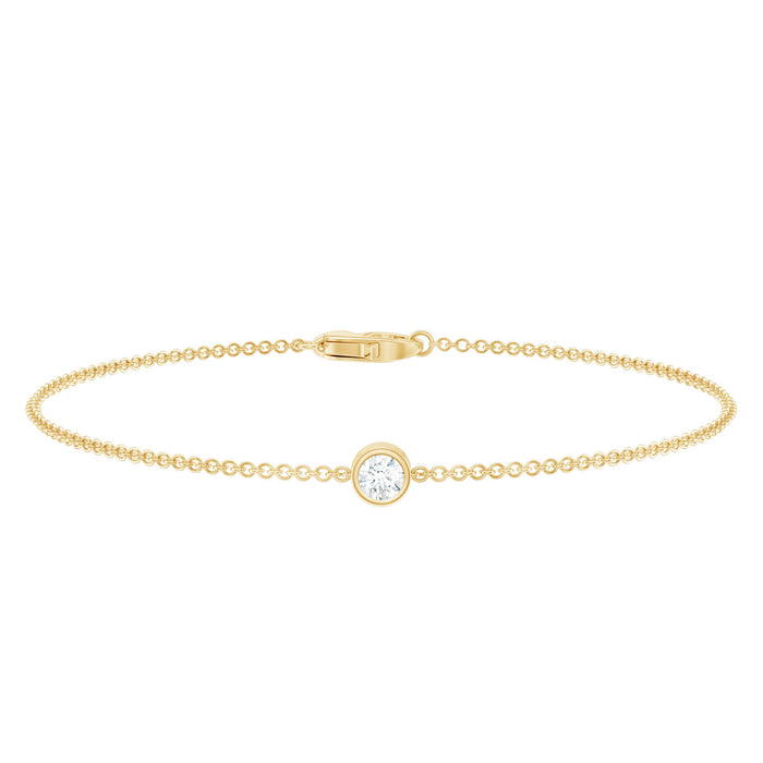 Rosec Jewels certified diamond chain bracelet with bezel setting, showcasing sparkling diamonds on a sleek jewelry piece.