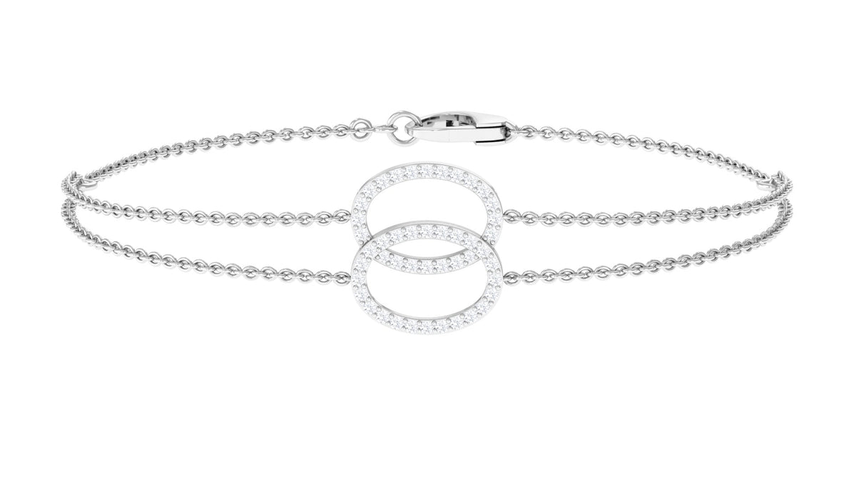 Rosec Jewels real diamond eternity chain bracelet for women featuring sparkling diamond accents on a delicate silver bracelet.