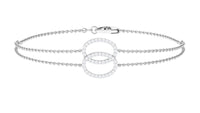 Rosec Jewels real diamond eternity chain bracelet for women featuring sparkling diamond accents on a delicate silver bracelet.