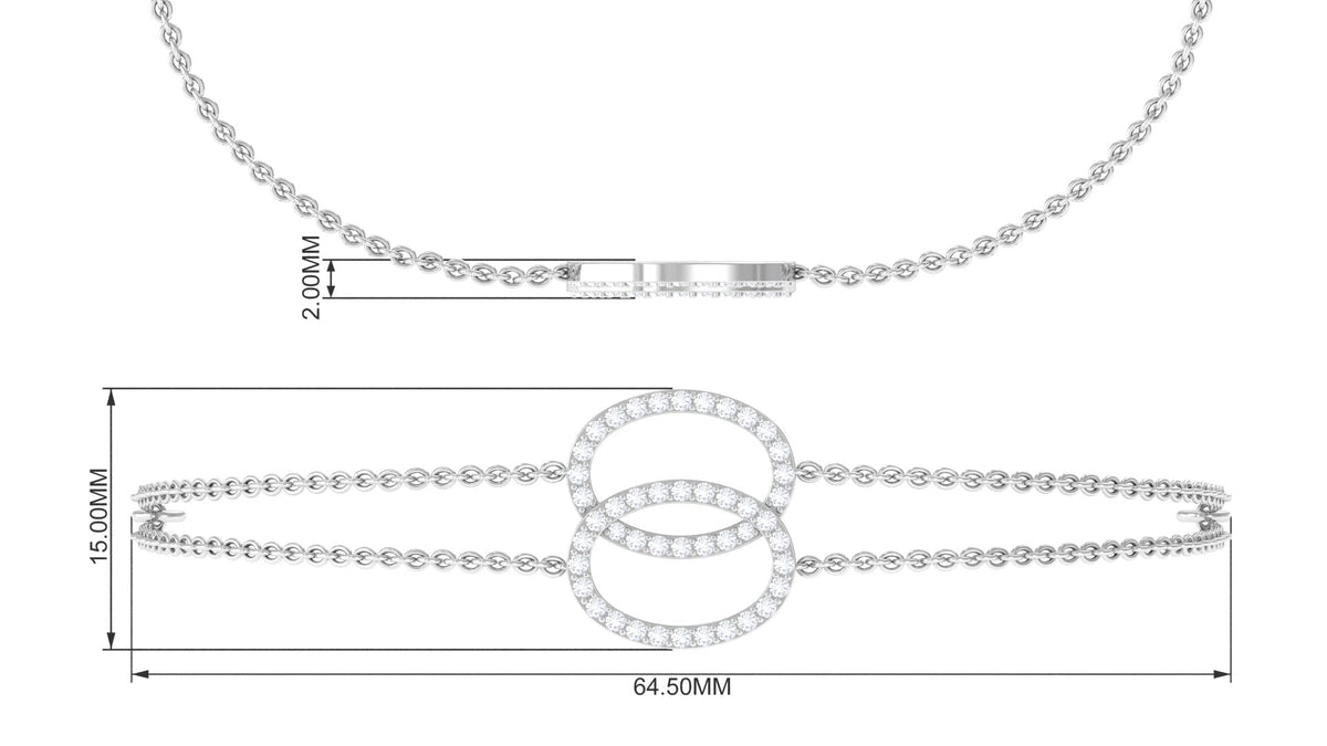 Rosec Jewels real diamond eternity chain bracelet for women, featuring sparkling diamond links on a delicate bracelet design.