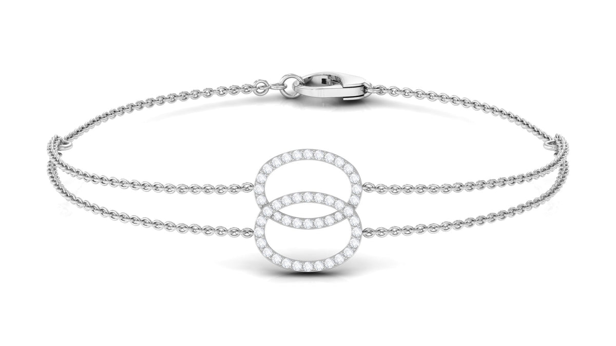 Rosec Jewels real diamond eternity chain bracelet for women, featuring sparkling diamond accents on a delicate, elegant bracelet.