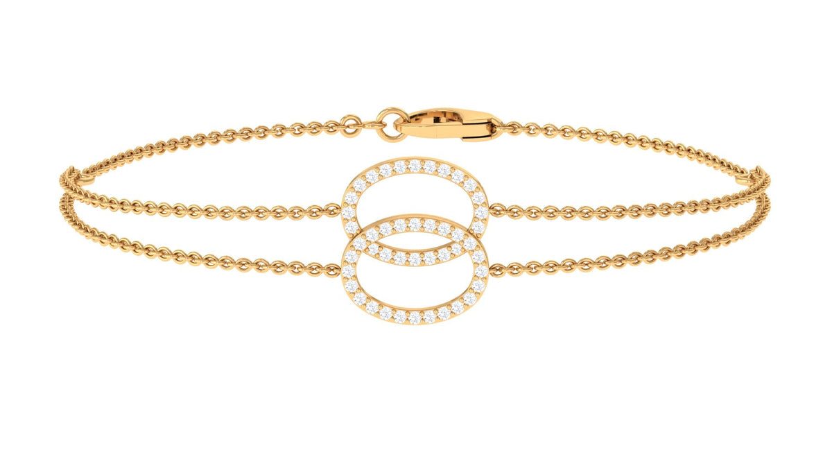 Rosec Jewels real diamond eternity chain bracelet for women, featuring sparkling diamond accents on a delicate bracelet.