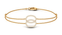 Rosec Jewels real diamond eternity chain bracelet for women, featuring sparkling diamond accents on a delicate bracelet.