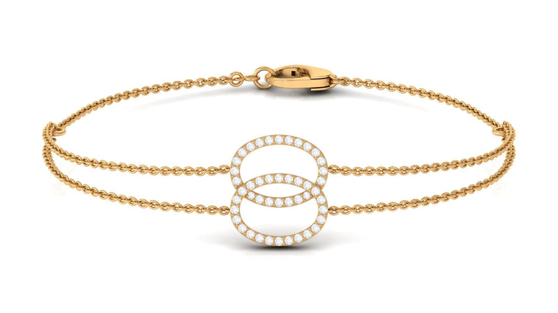 Rosec Jewels real diamond eternity chain bracelet for women, featuring sparkling diamond accents on a delicate bracelet.