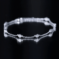 Cubic Zirconia Station Bracelet in Sterling Silver