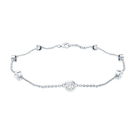 Cubic Zirconia Station Bracelet in Sterling Silver