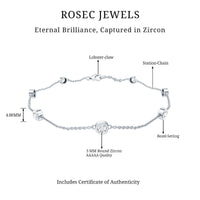 Cubic Zirconia Station Bracelet in Sterling Silver